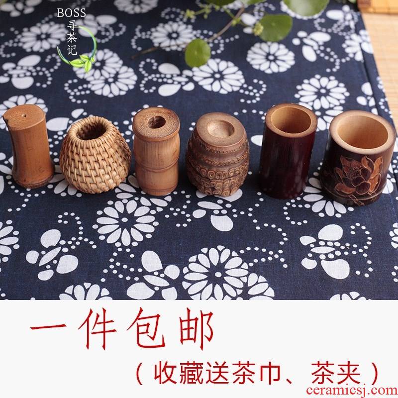 Tea set cover buy bamboo cover bearing are it cover of autumn barnacles cover holder frame Tea accessories bamboo pot lid base bearing