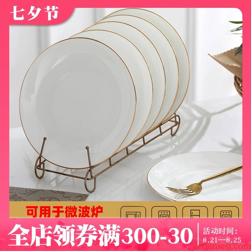 Ipads porcelain child suit creative combination of household western steak meal dish up phnom penh ceramic flat plate plate plate