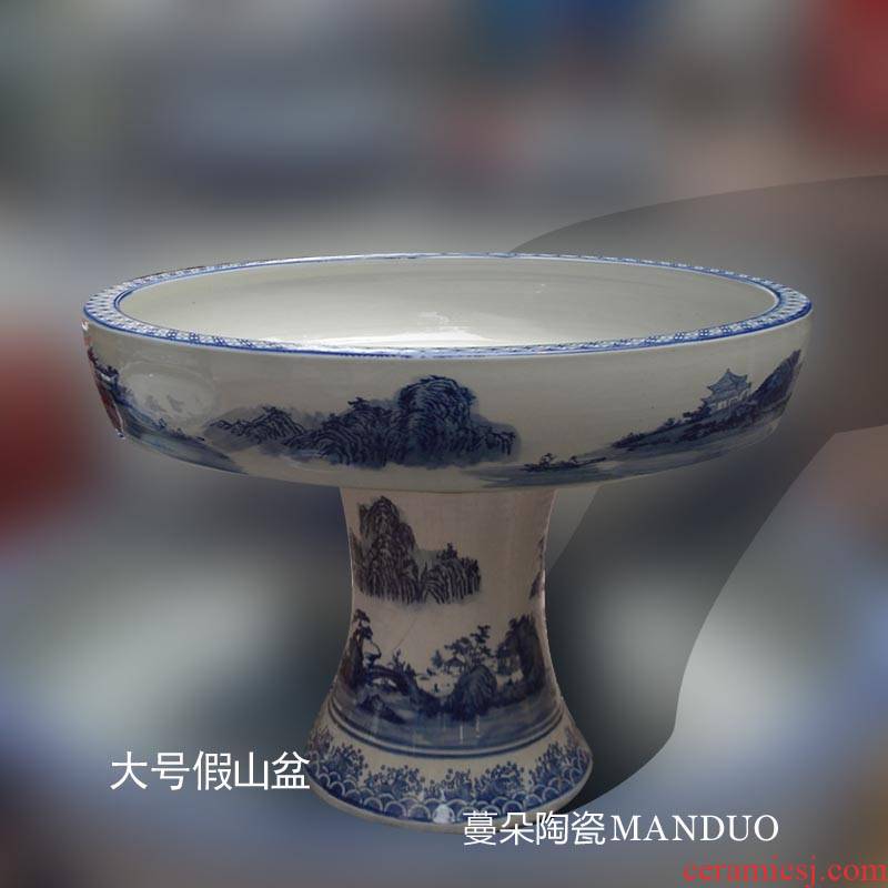 Jingdezhen porcelain Jingdezhen mountain vacation within bonsai rockery high cylinder cylinder between 50 to 55, 76-78