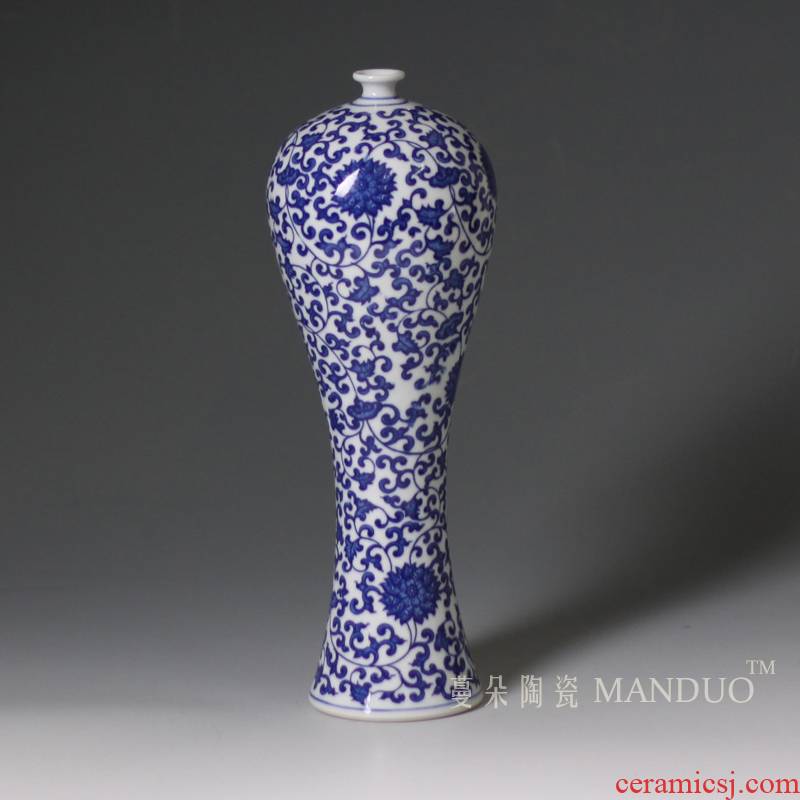 Blue and white vase fashion beautiful curve mesa curve Blue - and - white decoration vase to his new cabinet ceramic furnishing articles