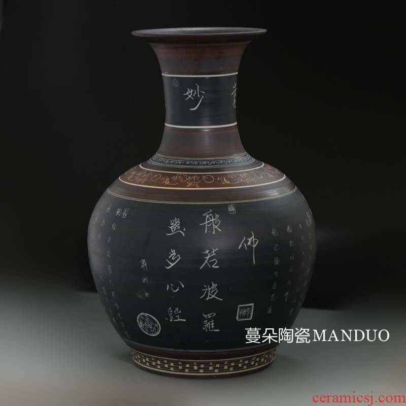 Jingdezhen high - grade classical text display vase replicate the sitting room place study ceramic vase