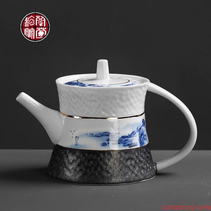 Make tea tea set a single creative implement filtering restoring ancient ways of creative move was hammer ceramic kung fu tea pot small single pot