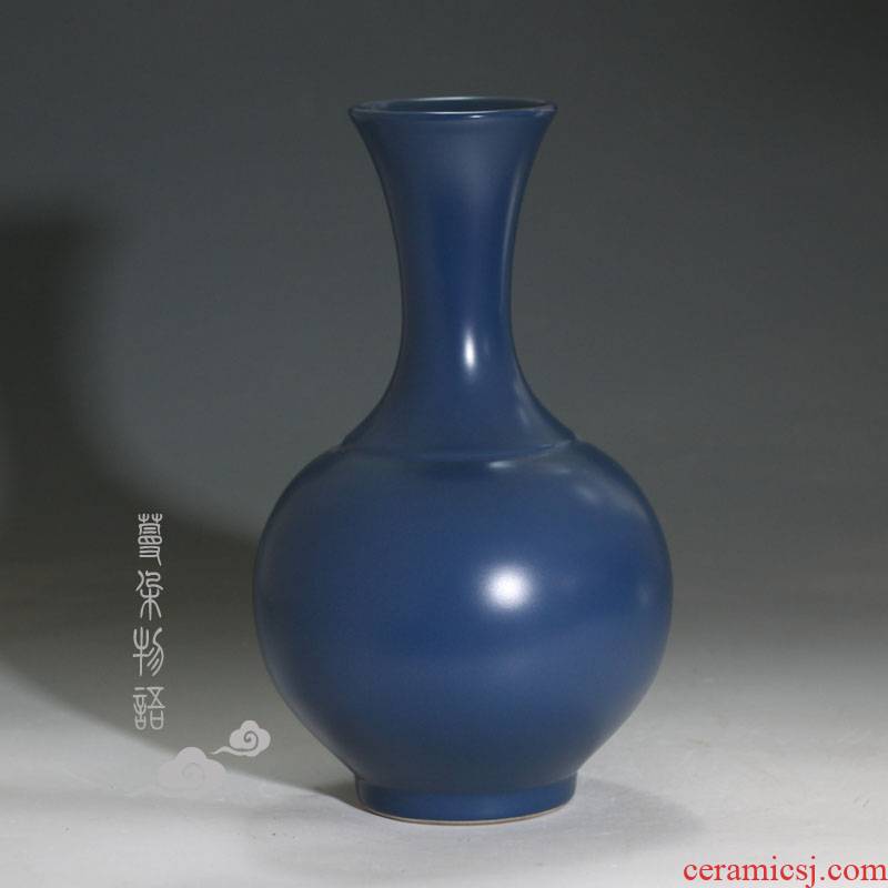 Jingdezhen Jingdezhen porcelain imitation qianlong tomato skin purple porcelain vases royal blue purple plain solid color porcelain art bottles