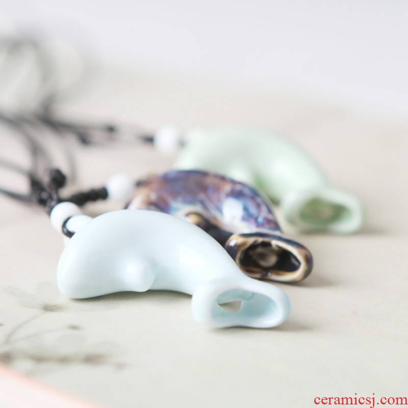 QingGe manual the original jingdezhen ceramic whistle necklace getting temperature creative ceramic jewelry booth in supply of goods