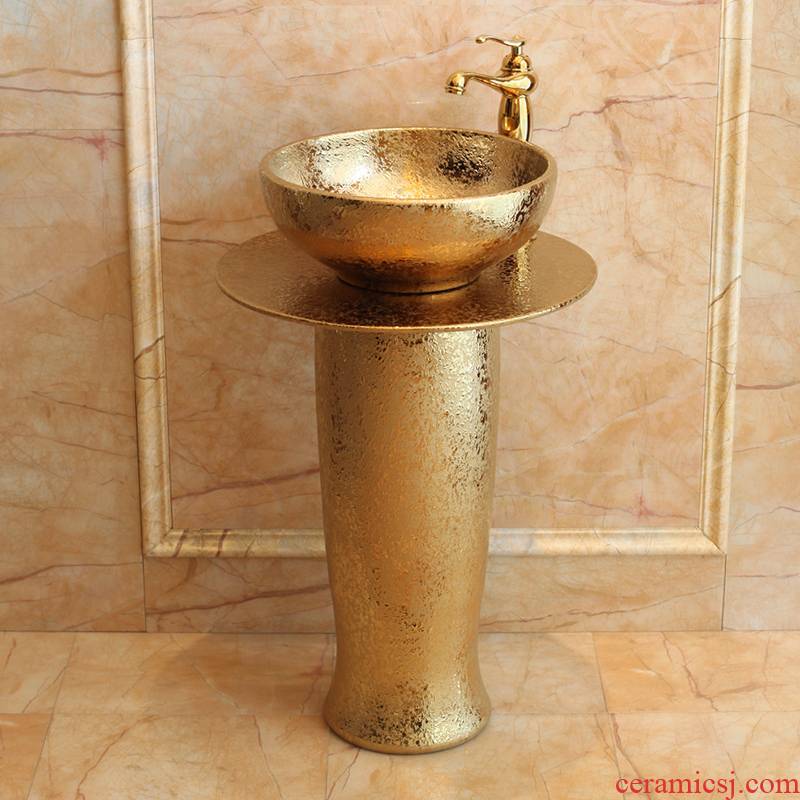 Jingdezhen ceramic column basin to the lavatory toilet floor balcony column pillar lavabo art together