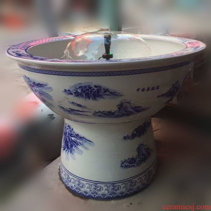 Jingdezhen porcelain ware fountain 70 cm diameter well with tap water fountain humidifier