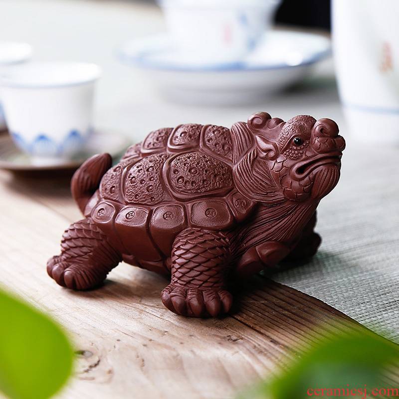 Undressed ore manual play play with purple sand tea pet auspicious dragon turtle office the mythical wild animal home furnishing articles furnishing articles can be raised