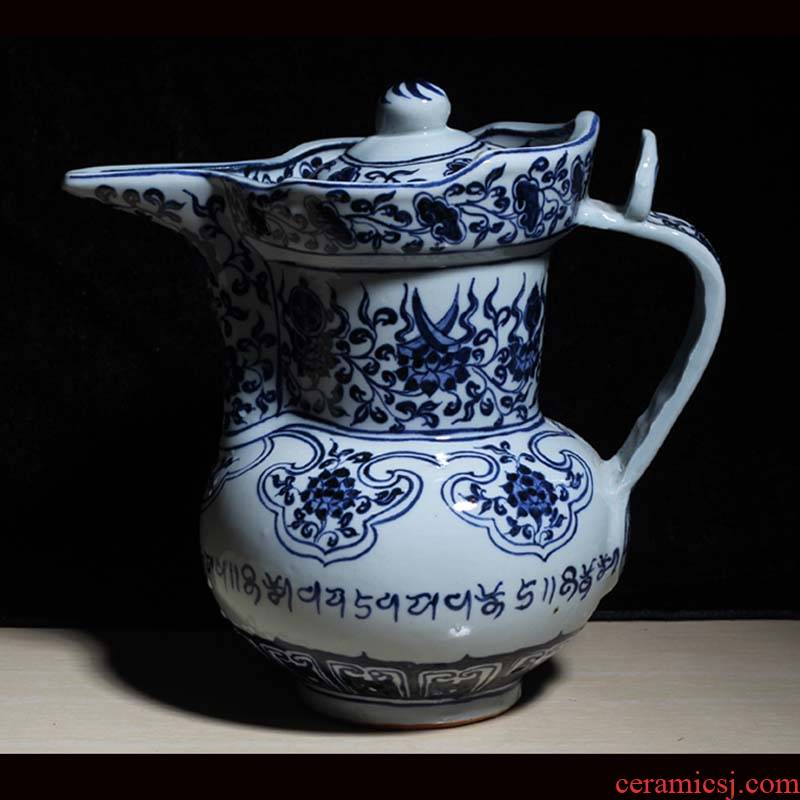 Mitral hongwu blue and white porcelain pot of blue and white youligong porcelain flask ewer jintong of classical porcelain pot