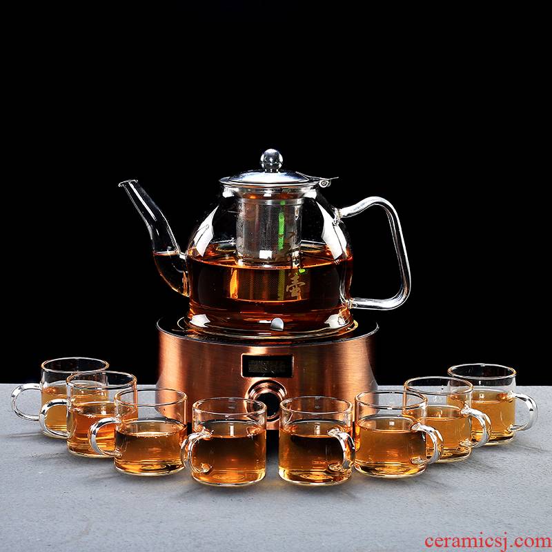 Ya xin more heat resistant glass tea set suit household electric teapot the boiled tea, the electric TaoLu pu 'er tea steamer