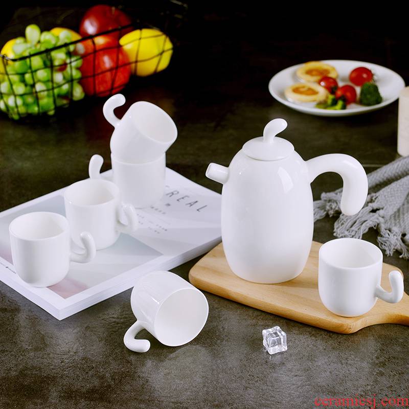 Jingdezhen glaze color creative kung fu tea set household contracted and I ceramics under the teapot tea cups