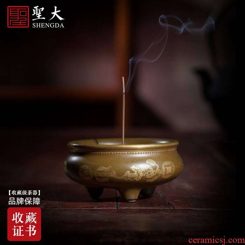 Holy big ceramic censer hand - made tea glair see live long and proper legs at the end of the present manual of jingdezhen tea service
