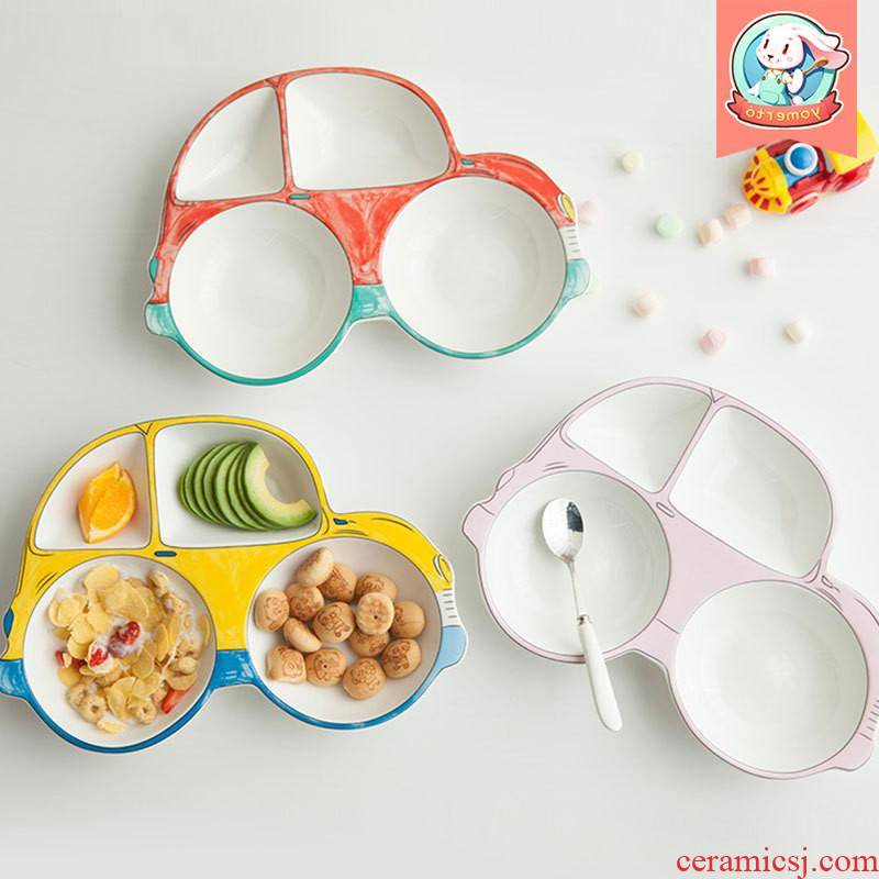 The kitchen baby tableware of pottery and porcelain plates children creative cartoon fruit dish bowl to household space points for breakfast