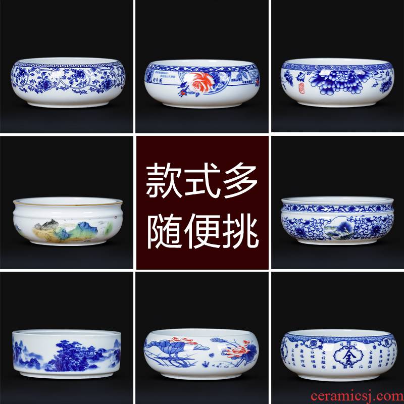 Hong xuan jingdezhen ceramic ashtray creative writing brush washer from Chinese style household porcelain tea house furnishing articles home office supplies