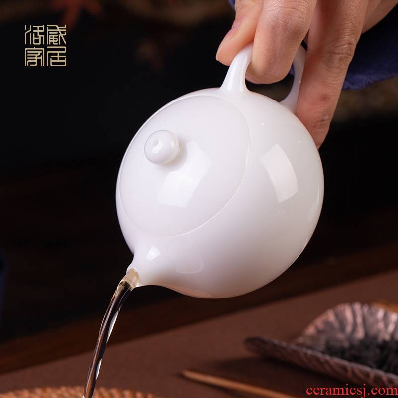 White porcelain tea set teapot jingdezhen manual kung fu tea pot single high - end gift box xi shi pot pot of ceramics