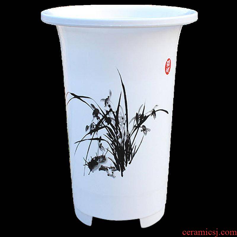 Domestic PP plastic imitation ceramic ink LanChunLan orchid flower POTS resin white black garden tools dark flower pot