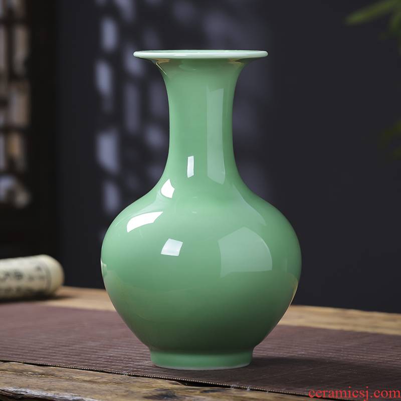 Pea green glaze vase Chinese jingdezhen ceramics contracted household living flower arranging wine rich ancient frame accessories furnishing articles