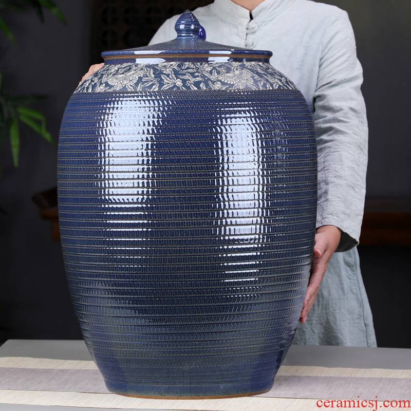 Extra large ceramic tea pot with cover household pu 'er tea storage tanks seal pot large capacity tea urn bucket of tea urn