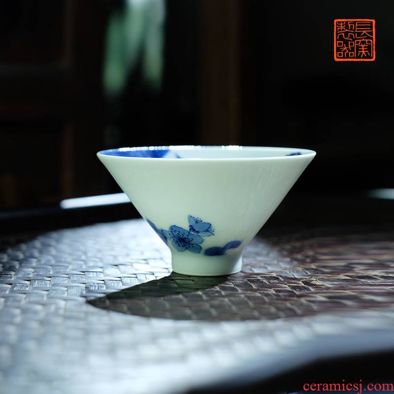 Offered home - cooked view flavour hand - made in jingdezhen blue and white marriage hat cup bell cup hand - made ceramic tea set