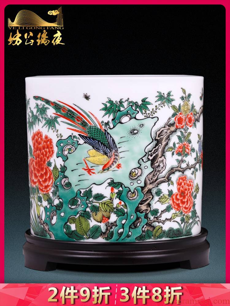 The icing on The cake of jingdezhen ceramics brush pot furnishing articles study of Chinese style household, office decoration