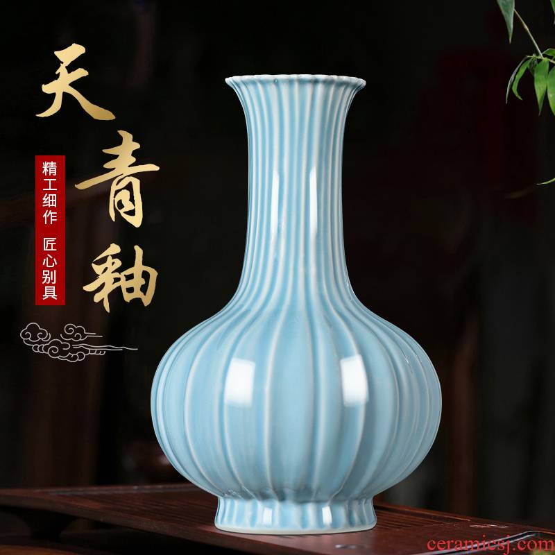 Shadow blue glaze porcelain of jingdezhen ceramics living room TV ark of new Chinese style household furnishing articles rich ancient frame decorative arts and crafts