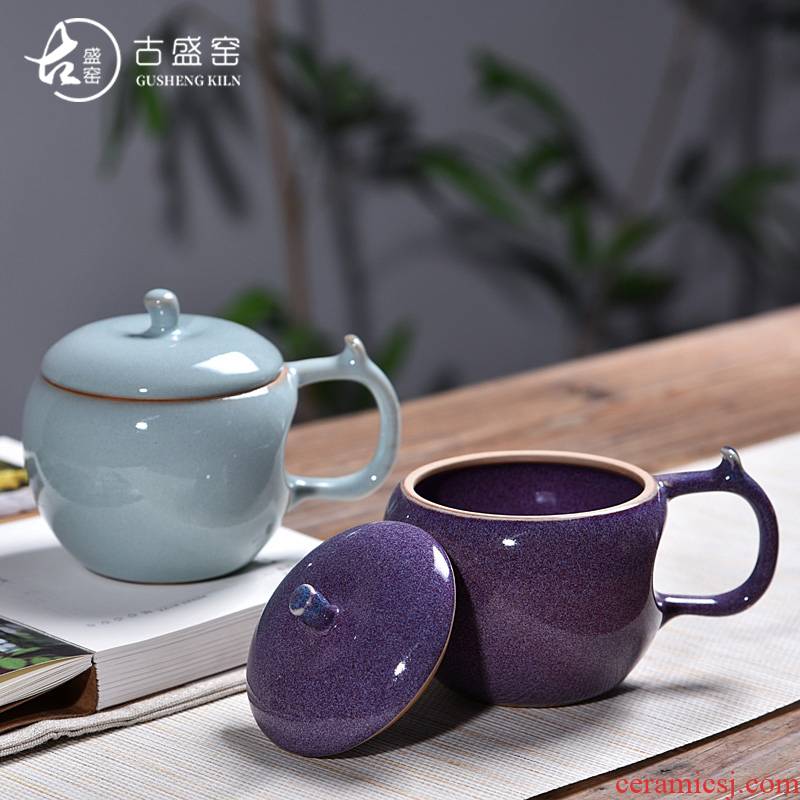 Ancient sheng up new creative mugs apple tao your up porcelain with cover version of jun porcelain tea cups