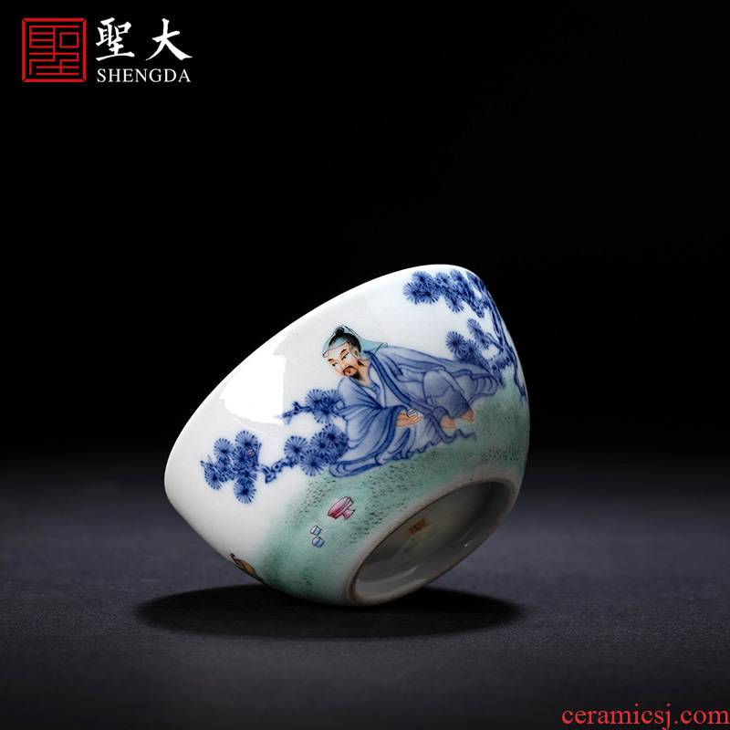 St the ceramic kongfu master cup hand - made porcelain dou pastel boiled tea figure lying fa cup jingdezhen tea by hand