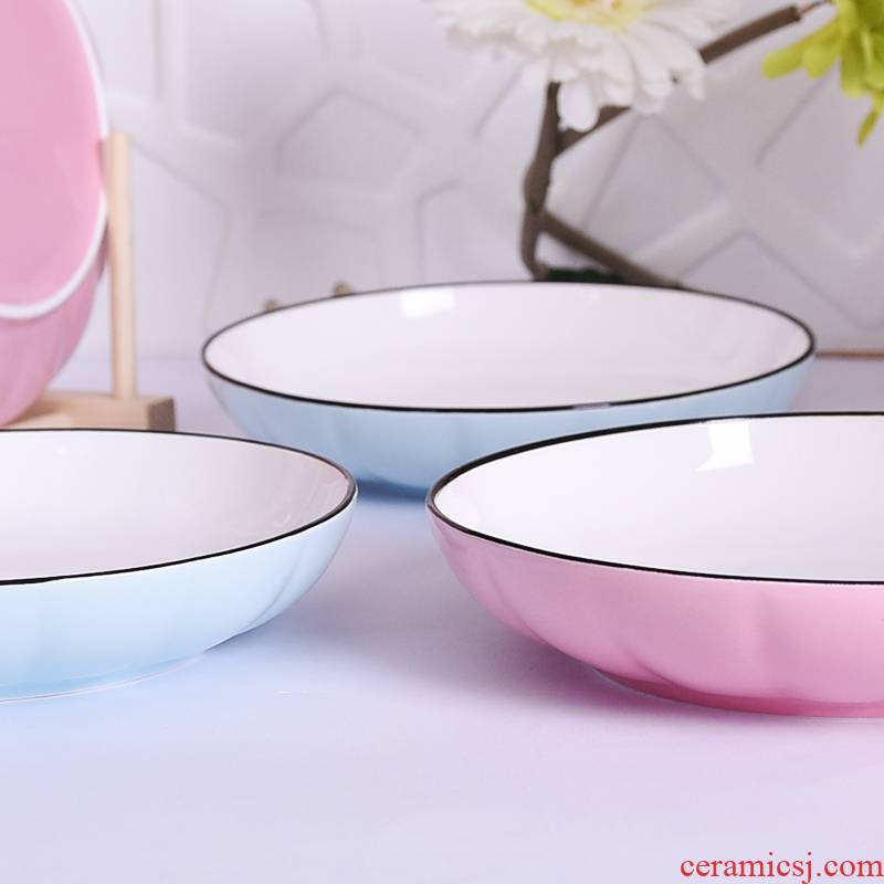 4/6 of the loading ceramic plates 0 round disc move the household contracted FanPan Japanese microwave tableware