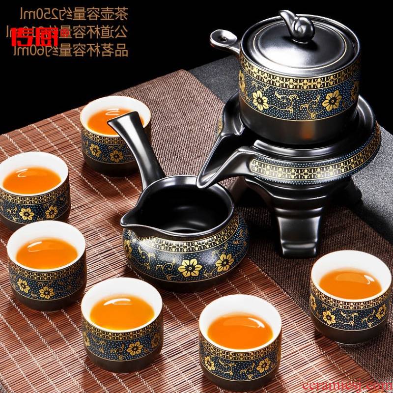 Fit the kitchen GuXian lazy teapot semi automatic tea set household ceramics of a complete set of kung fu tea cups