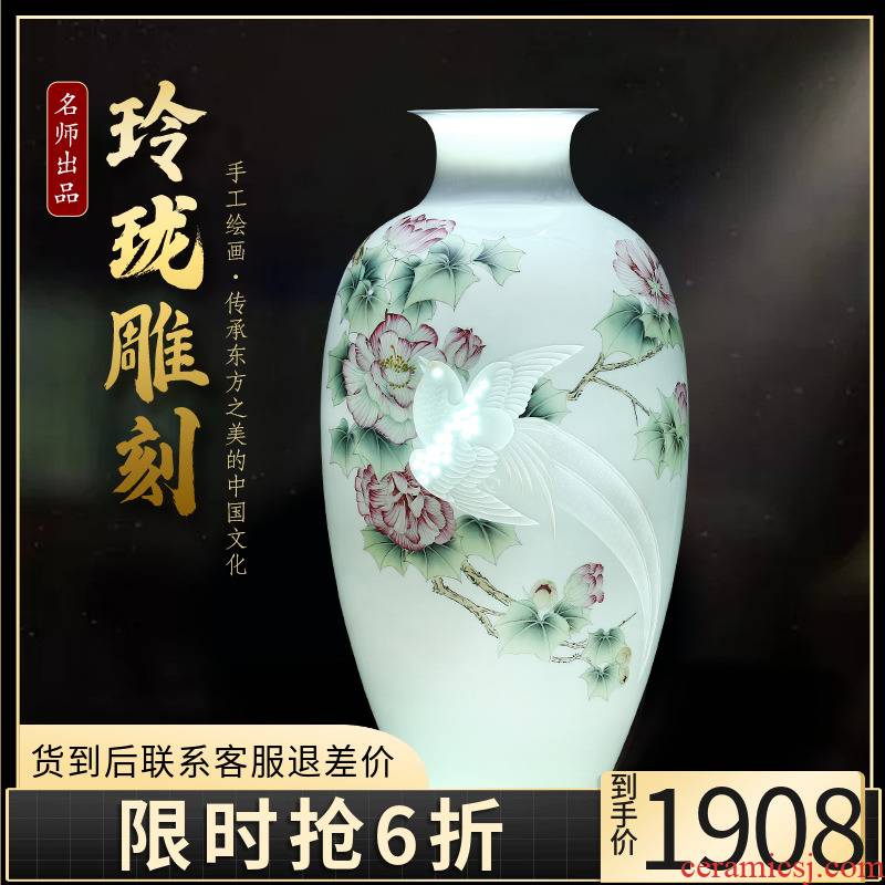The Master of jingdezhen ceramics hand - made vases and exquisite carving knife clay porcelain large Chinese style adornment furnishing articles