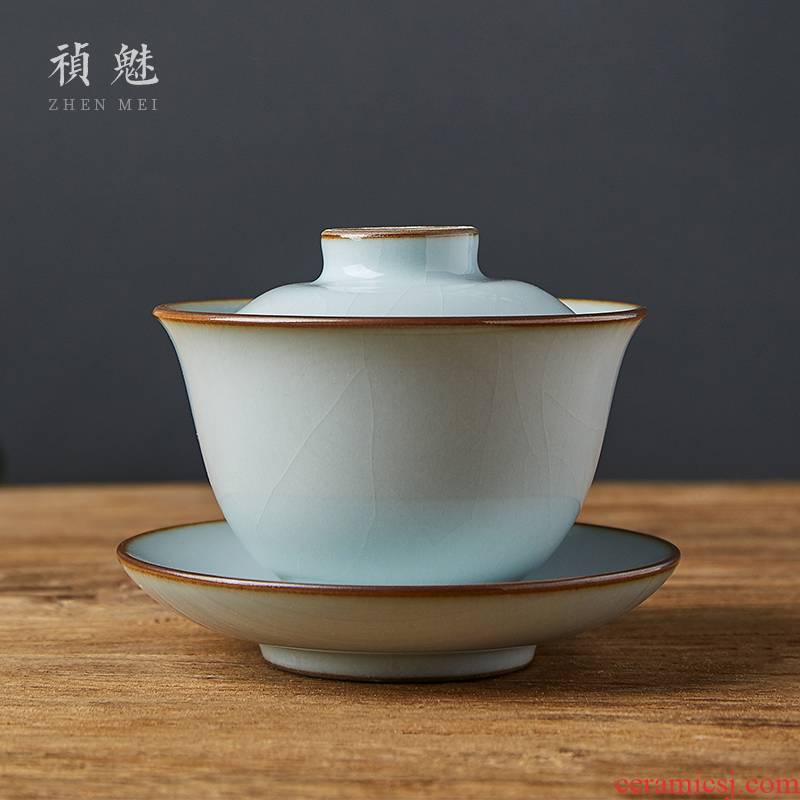 Shot incarnate the jingdezhen ceramic manual your up only three tureen kung fu tea set home tea bowl cover cup, the tablets can be raised