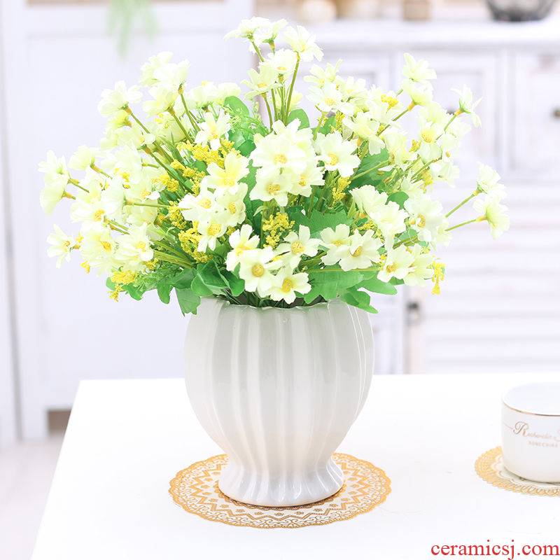 Light European - style key-2 luxury furnishing articles example room decorations ceramic vase simulation flower art for the living room table decoration