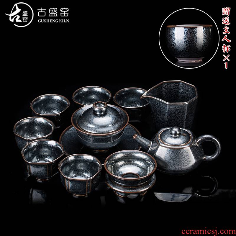 Ancient master sheng up Chen Weichun built light tea suit household ceramic teapot kung fu tea set lid to use by hand