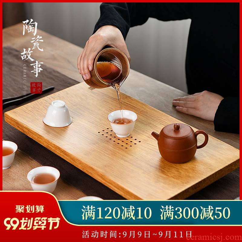 Ceramic tea tray story drop household dry tea saucer plate of drainage water moving small kung fu tea set
