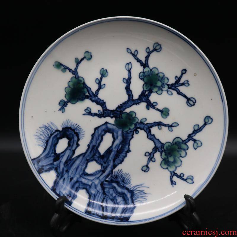 Archaize of jingdezhen porcelain, the the qing emperor kangxi beaming dish hand - made porcelain household of Chinese style furnishing articles antique collection