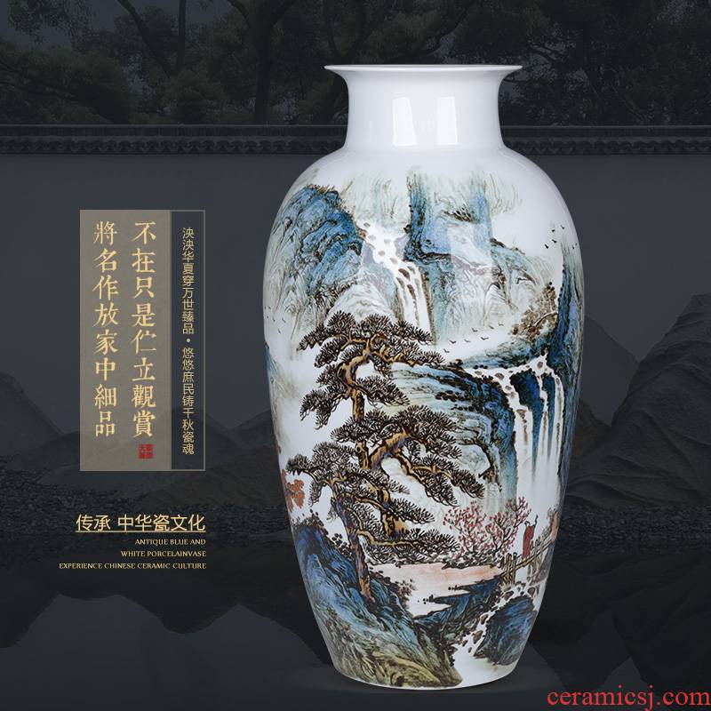 Porcelain of jingdezhen ceramic vase and large sitting room bookshelf decorative arts of Chinese style restoring ancient ways furnishing articles by hand