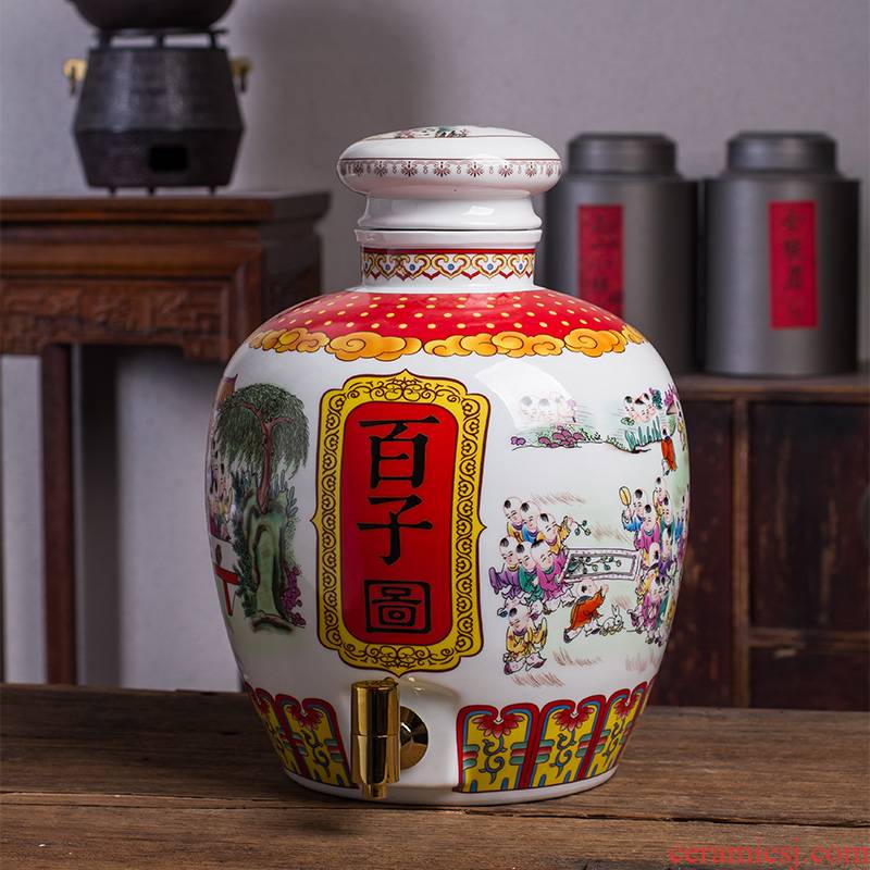 Clearance!!!!!! Ceramic wine jar it household of Chinese style liquor pot rice wine 20 jins mercifully wine sealed with cover bottle