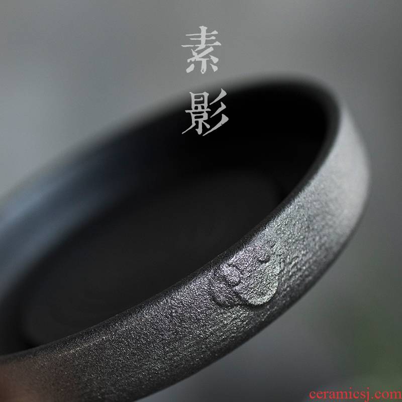 Qiao mu black ceramic POTS bearing Japanese dry machine ceramic pot of restoring ancient ways round the teapot base hand tea taking with zero