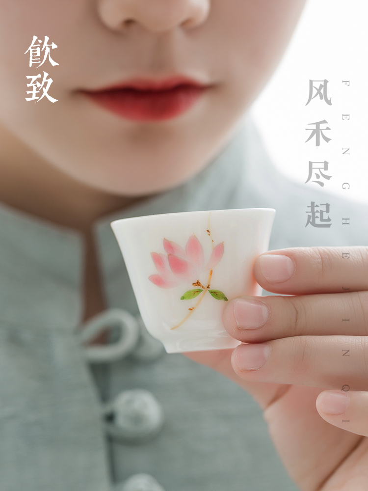 Ultimately responds to small white porcelain kung fu masters cup ceramic cup jingdezhen sample tea cup kunfu tea drinking tea Japanese single CPU