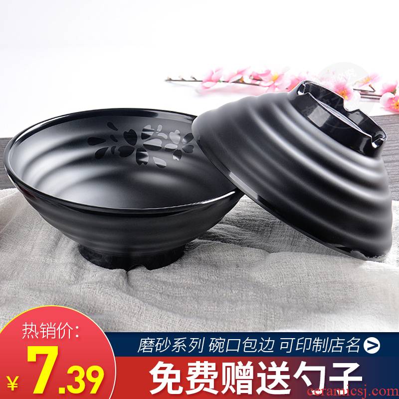 Stewed noodles bowls of black plastic bowls of imitation porcelain powder grinding rice such as beef Japanese ltd. drop melamine bowl of soup