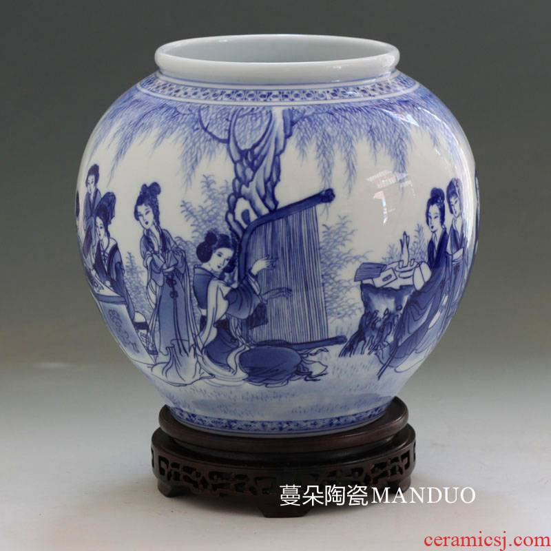 Jingdezhen porcelain ladies beauty double writing brush washer from mesa vase ladies collection cultural gifts
