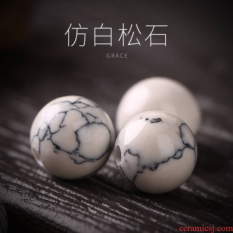 White porcelain imitation stone scattered beads, diy checking necklace bracelet earrings hand beaded jewelry accessories material
