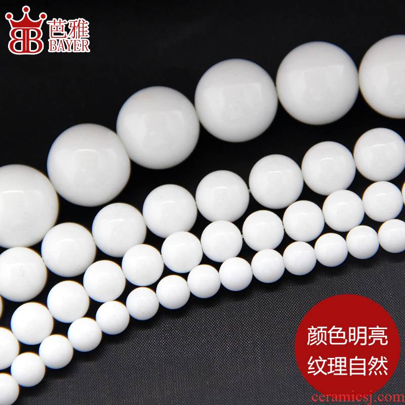 Porcelain white stone round pearl beads scattered crafted of diy accessories bracelet beads hand woven with bead material
