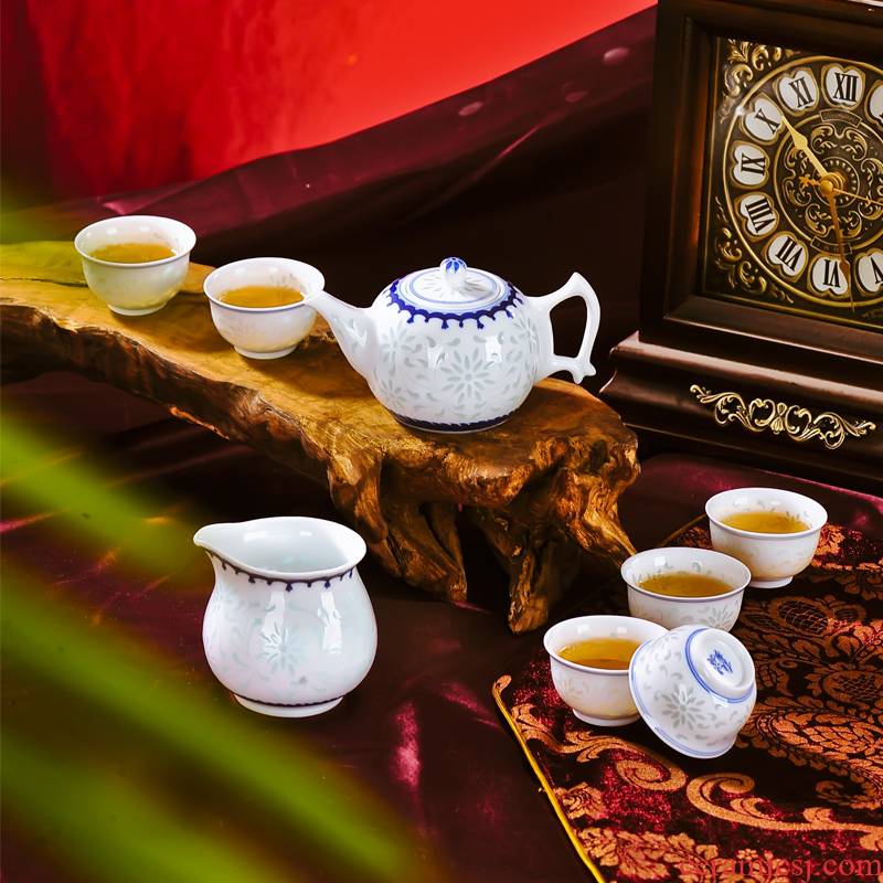 Jingdezhen ceramic handicraft red xin 】 【 kung fu tea set tea checking porcelain and exquisite tea cups