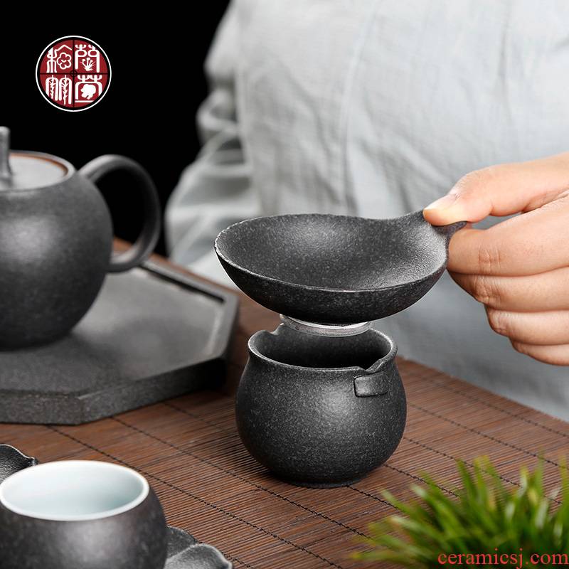 By patterns coarse pottery sharply stone glaze slip through the tea strainer kunfu tea tea tea ware ceramic tea ware