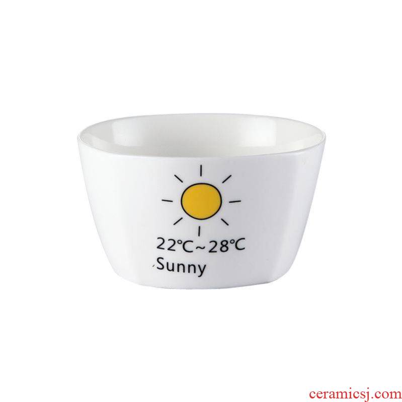 Creative household square bowl character eat delicate lovely tableware ceramic bowl bowl of soup bowl fashion cartoon contracted