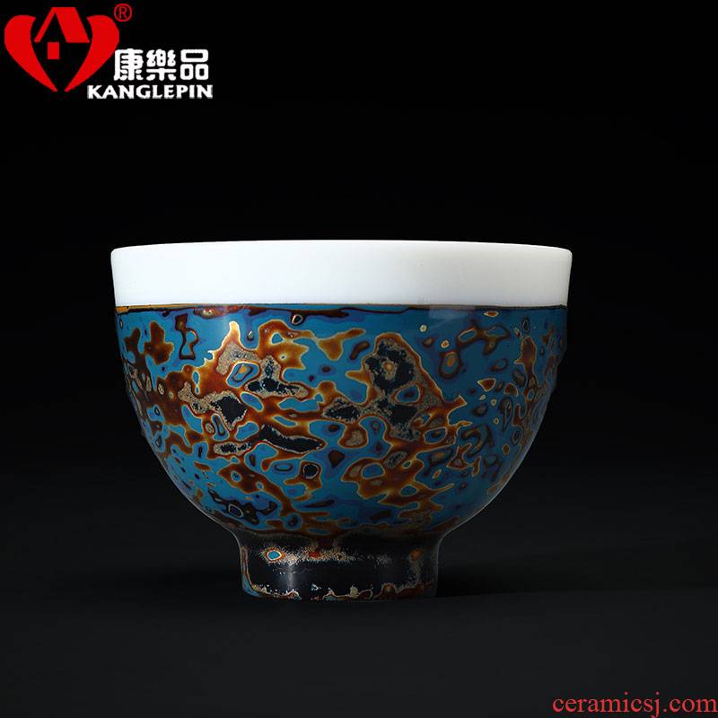 Recreational product lacquer tea palace wind high - white kung fu tea cup of pure checking Chinese lacquer cups sample tea cup