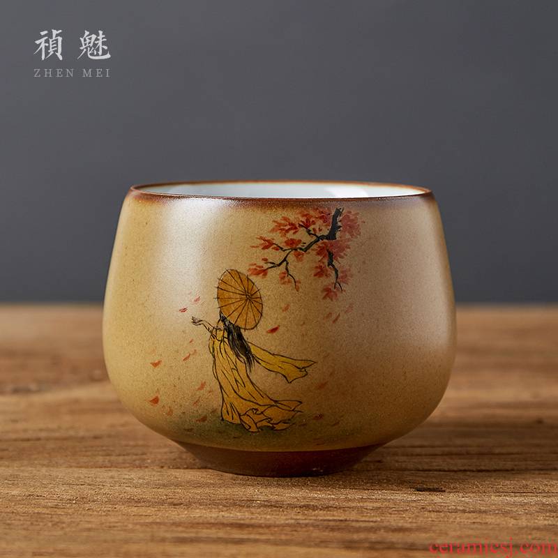 Your up hand - drawn characters of jingdezhen ceramics cup all hand kung fu tea masters cup single cup sample tea cup
