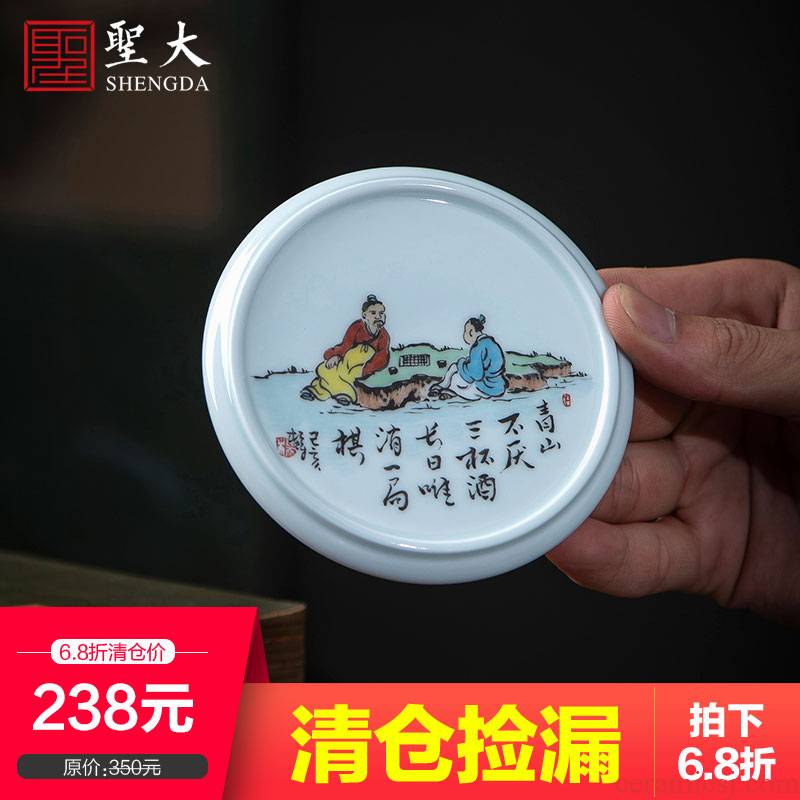 As Holy big ceramic cover rear right hand - made color new literati paintings tougue manual jingdezhen kung fu tea accessories