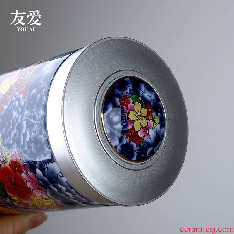 Shadow enjoy flower splendid caddy fixings 120 g ceramic kung fu tea tea sets with parts manual colored enamel Y tea tray