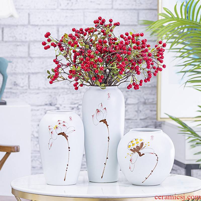 Jingdezhen dry flower vases, ceramic furnishing articles flower arranging Chinese I and contracted creative home sitting room adornment porcelain